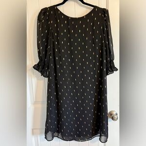 Eliza J Black Dress with Gold Accents